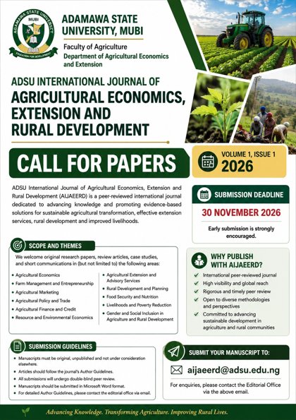 Call for Papers - Volume 1 Issue 1, 2026